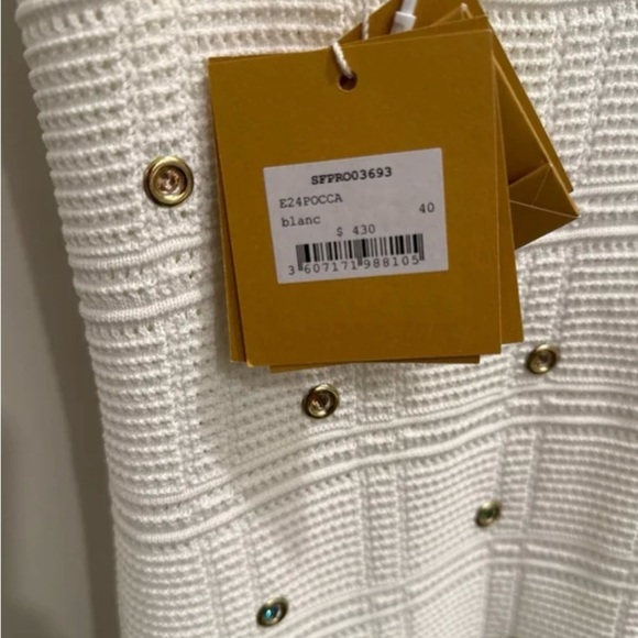 Sandro Cream Maxi Dress with Fringe Accents - Picture 6 of 7